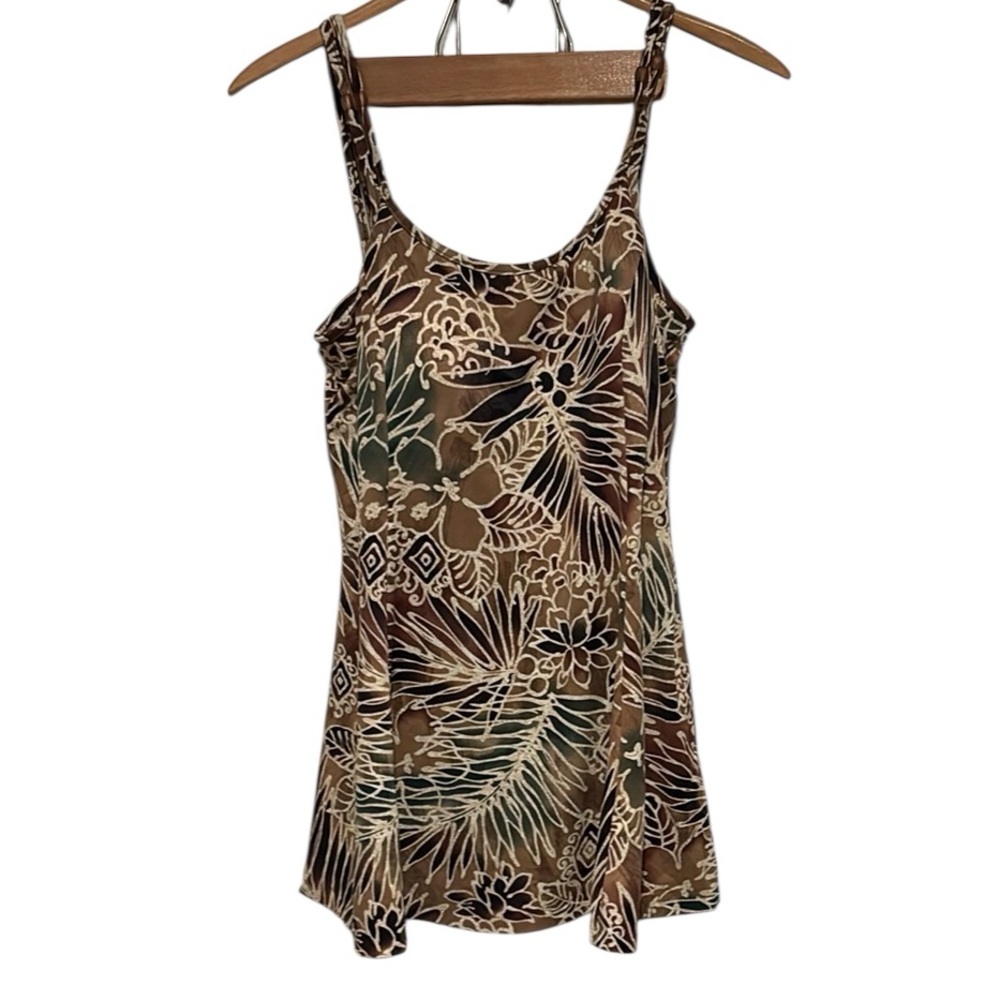 Brand New NWOT QVC It Figures! One Piece Swimsuit Tropical Floral Print